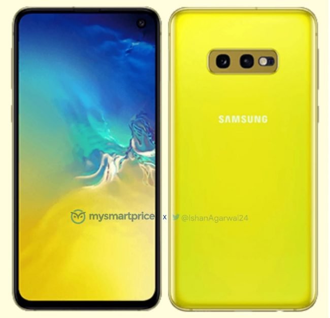 Samsung Galaxy S10e v zářivě žluté barvě