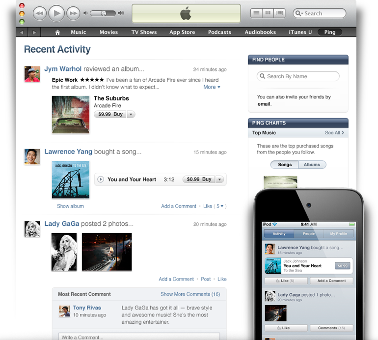 Ping - hudební sociální síť od Apple