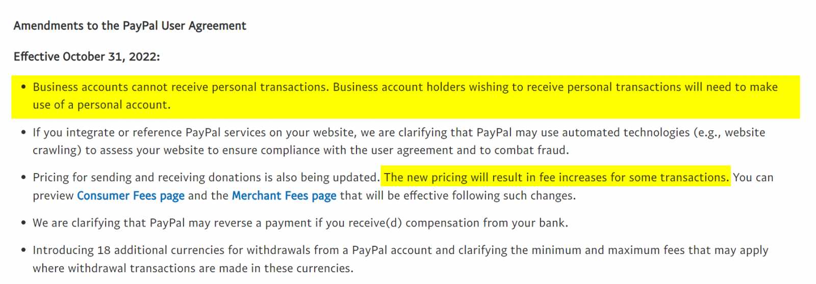 PayPal, pochopitelně, chystá zdražování.