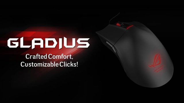 ASUS ROG Gladius: nová herní myš se spínači Omron a rozlišením snímače 6400 DPI