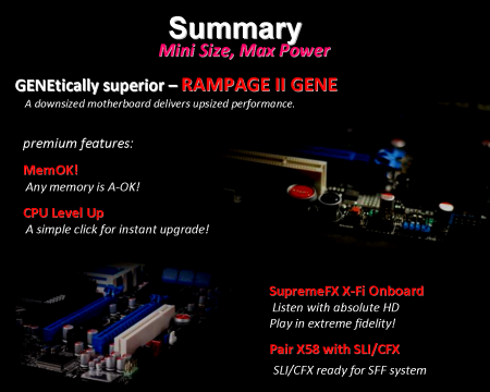 Asus Rampage II Gene - Ještě menší a extrémnější