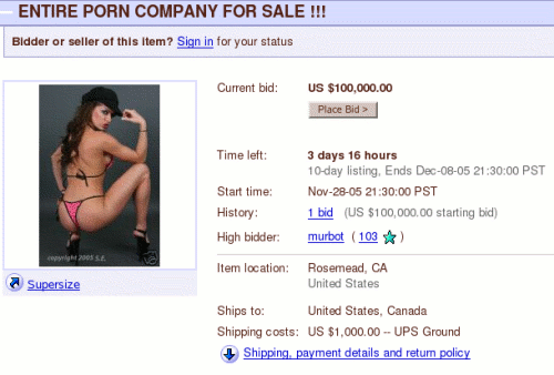 eBay: chcete svou vlastní pornografickou továrnu?