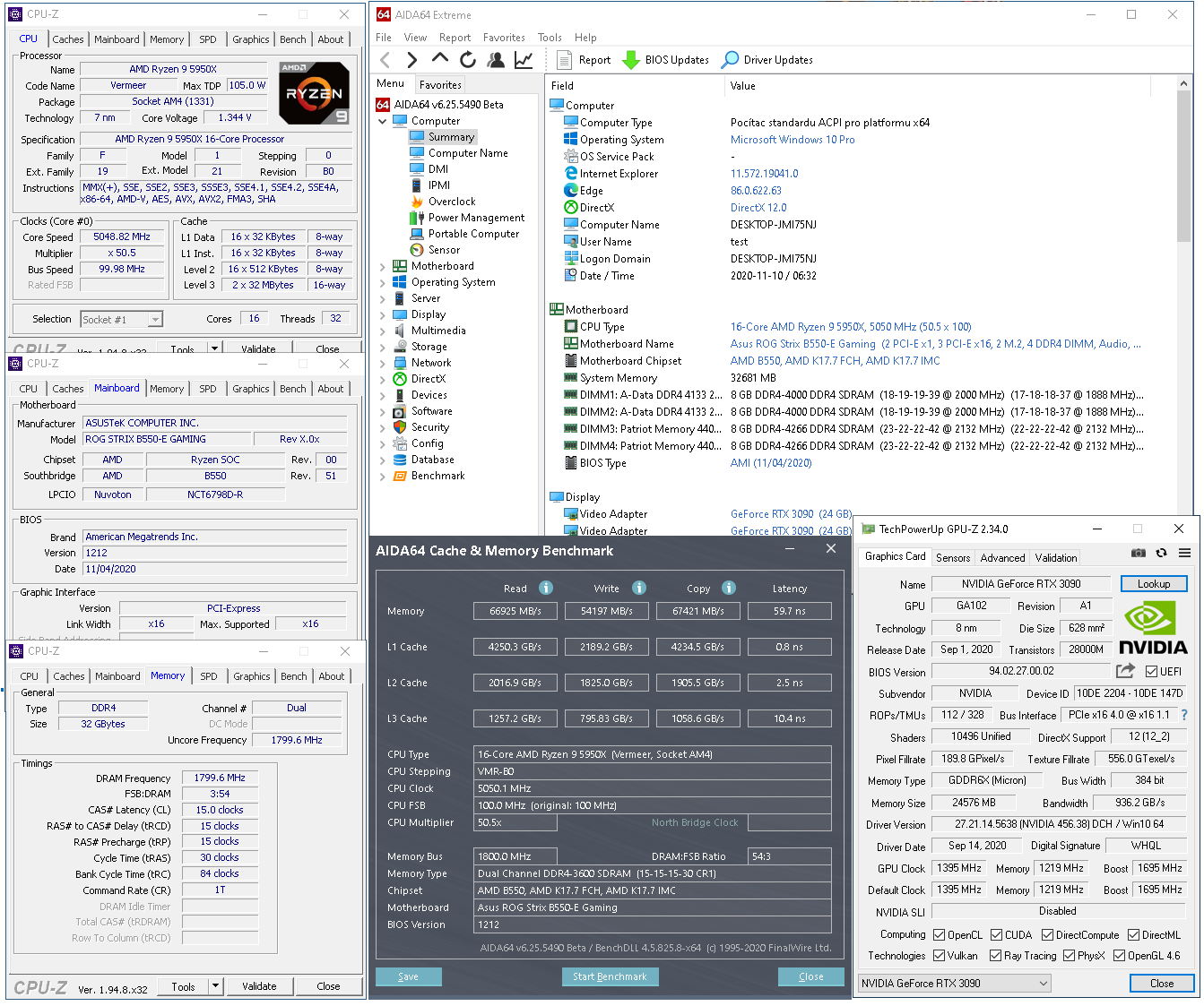 AMD Ryzen 9 5950X a GeForce RTX 3090 v testech a hrách