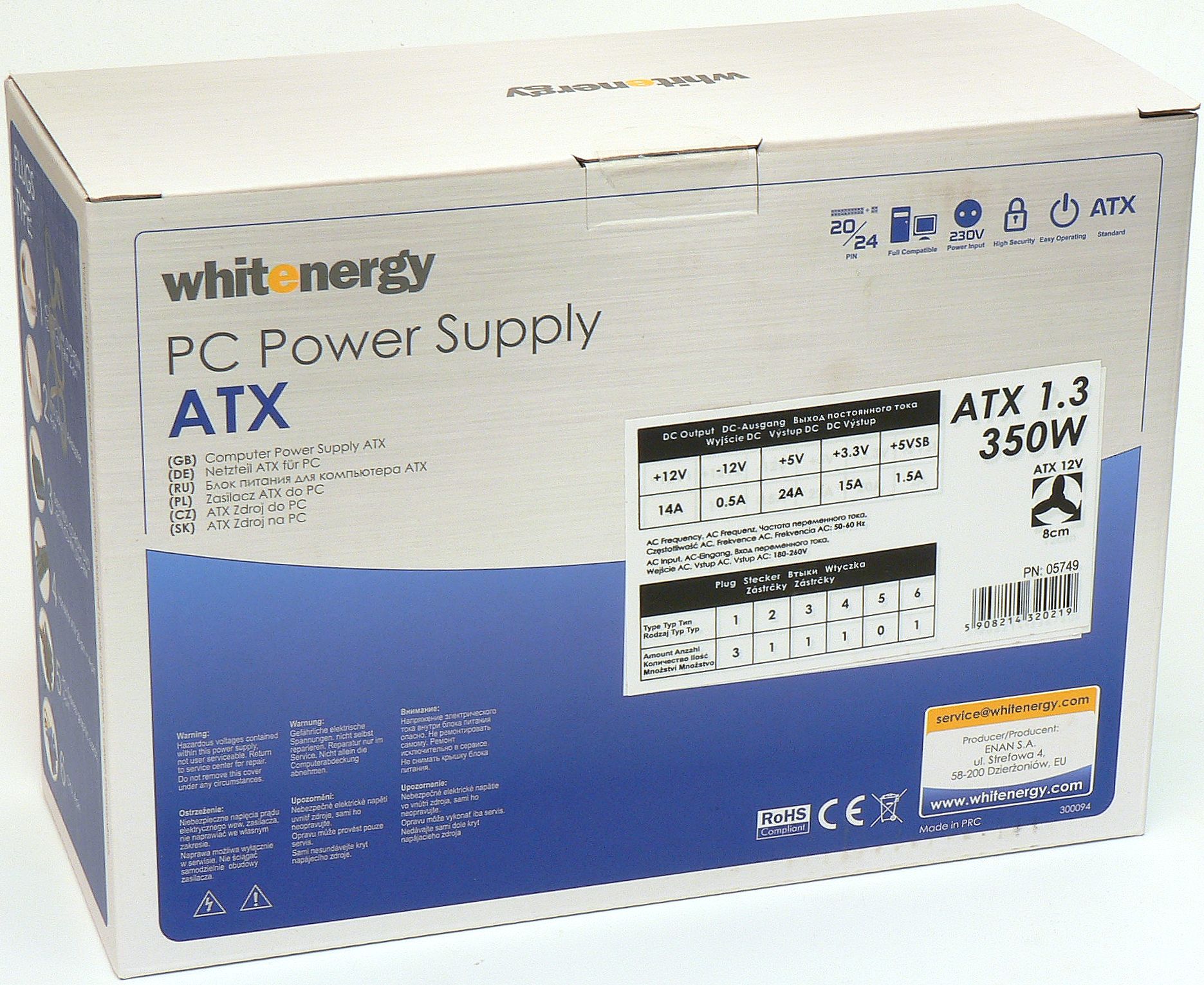 Whitenergy ATX-350W (05749): horor za bílého dne 