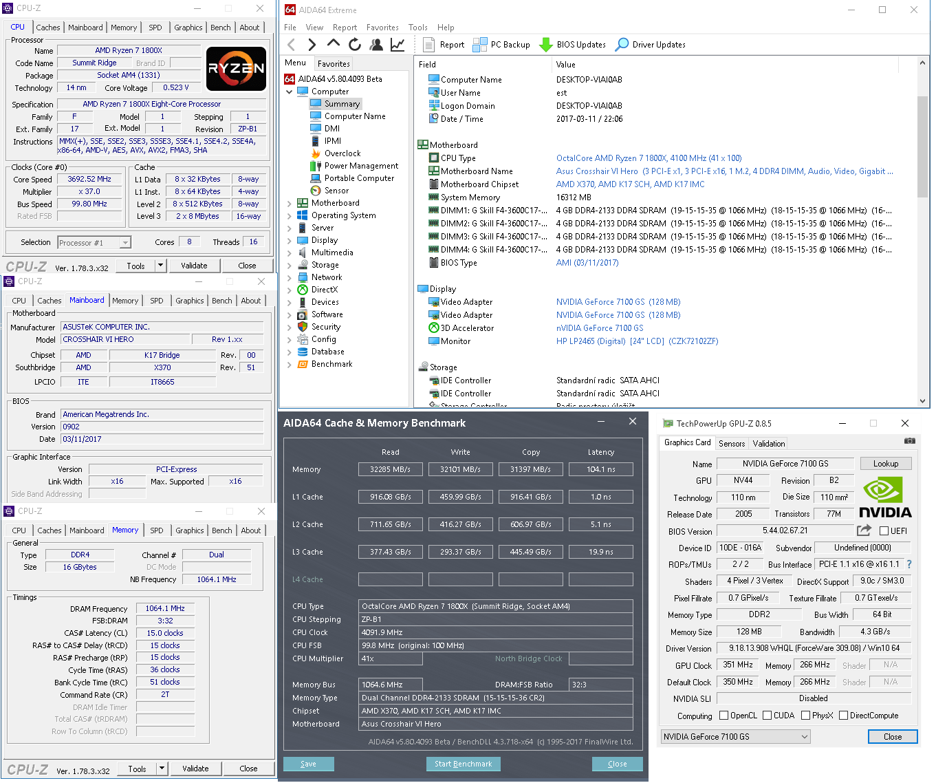 Deska Asus a Ryzen 7 1800X