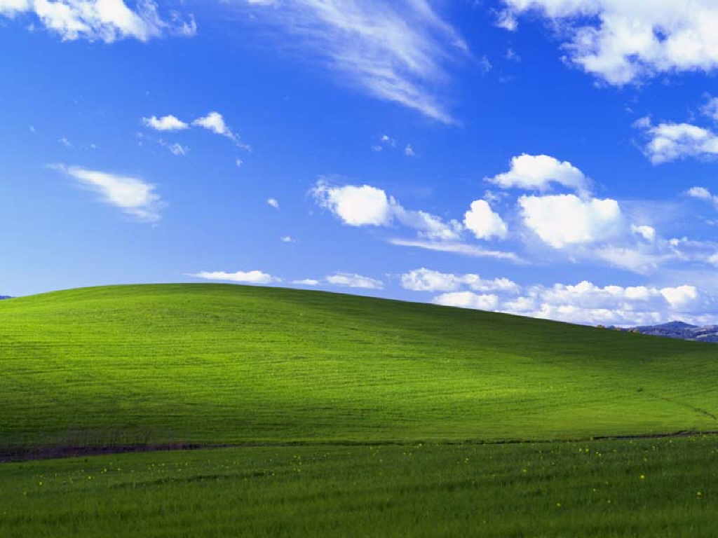 Nejrozšířenější snímek v dějinách fotografie. Základní tapeta systému Windows XP