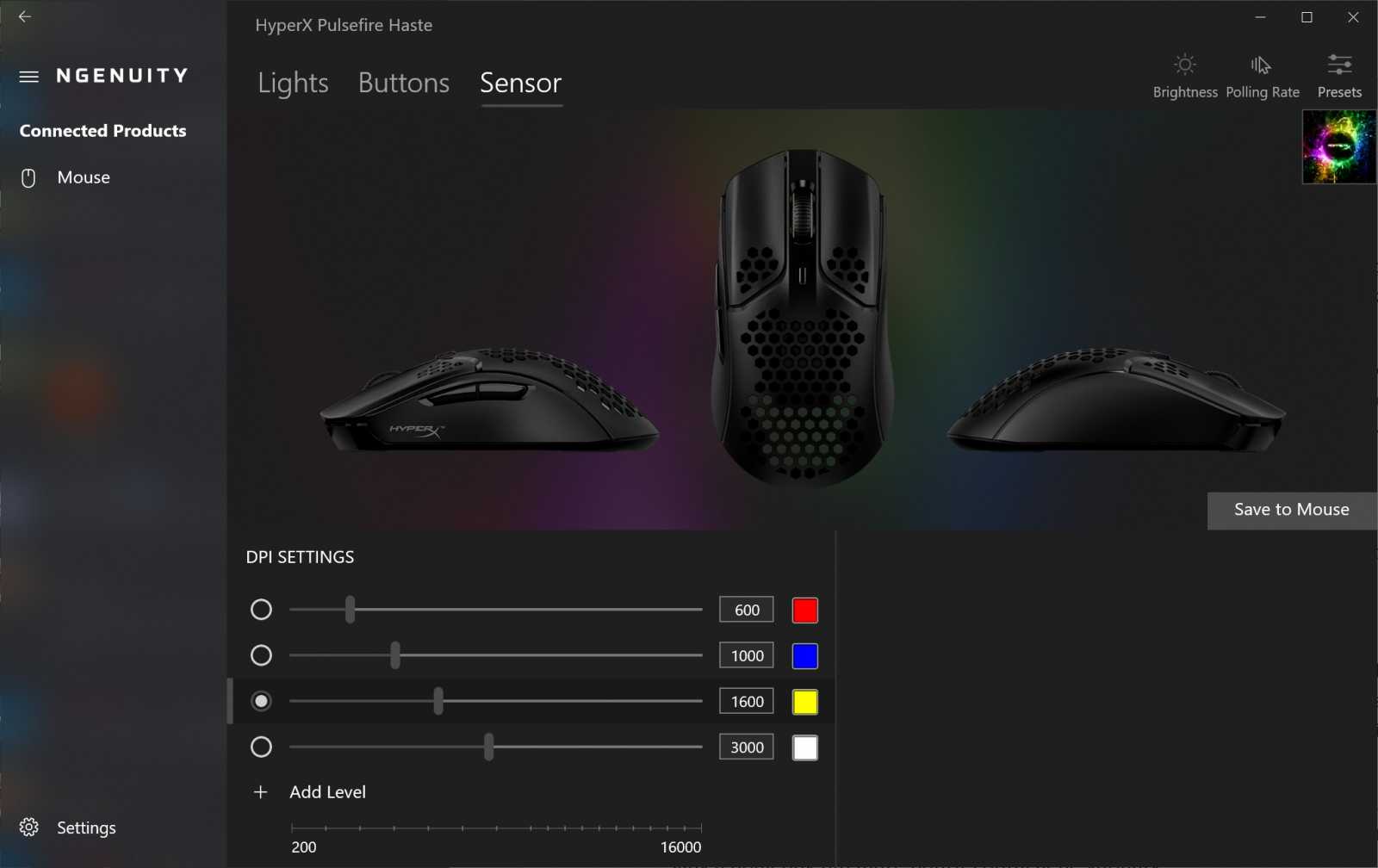 HyperX Pulsefire Haste - herní myš na dietě