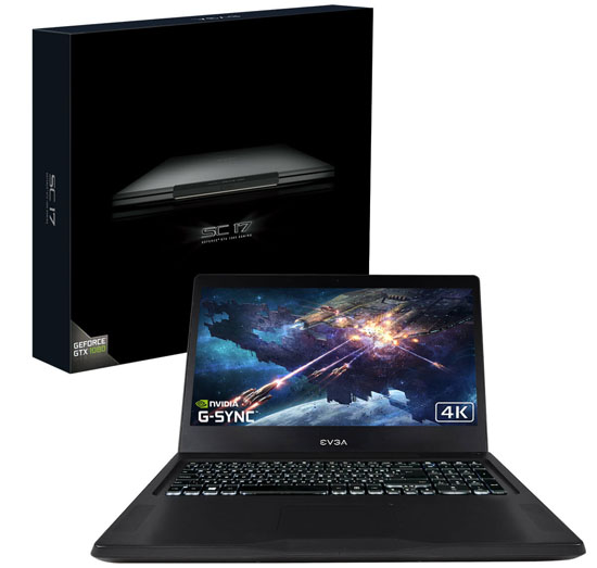 EVGA začíná prodávat špičkový herní notebook SC17 1080 s grafikou GTX 1080