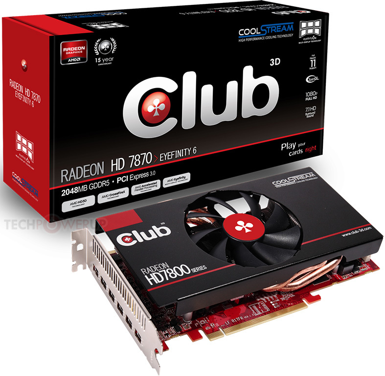 Také Club 3D uvede Radeon HD 7870 Eyefinity 6 pro šest monitorů