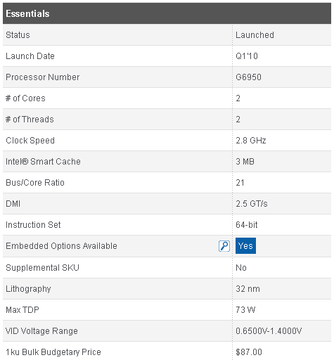 Pentium G6951 - Za 1000 Kč větší výkon i cache