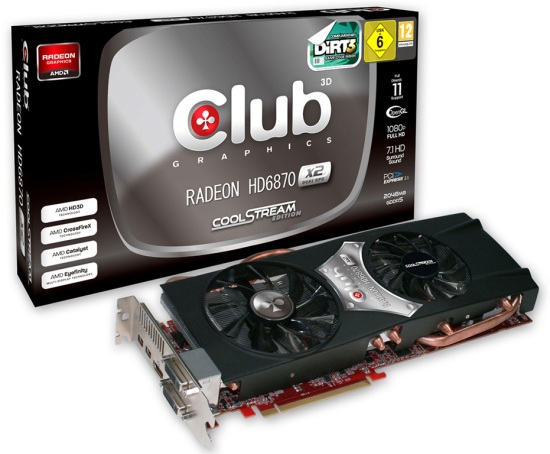 Club 3D začne také prodávat dvoučipový Radeon HD 6870 X2