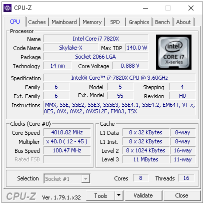 Intel Core i7-7820X: Osmijádro Skylake-X v testu