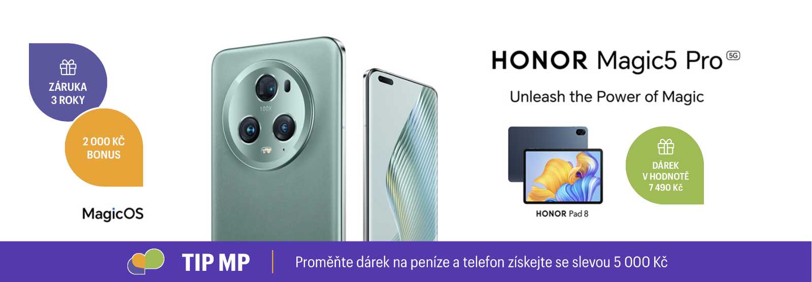 Nový Honor Magic5 Pro má nejlepší displej a foťák na trhu, navíc je s tabletem zdarma