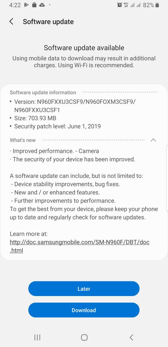 Nová aktualizace pro Samsung Galaxy Note 9 přináší Noční režim