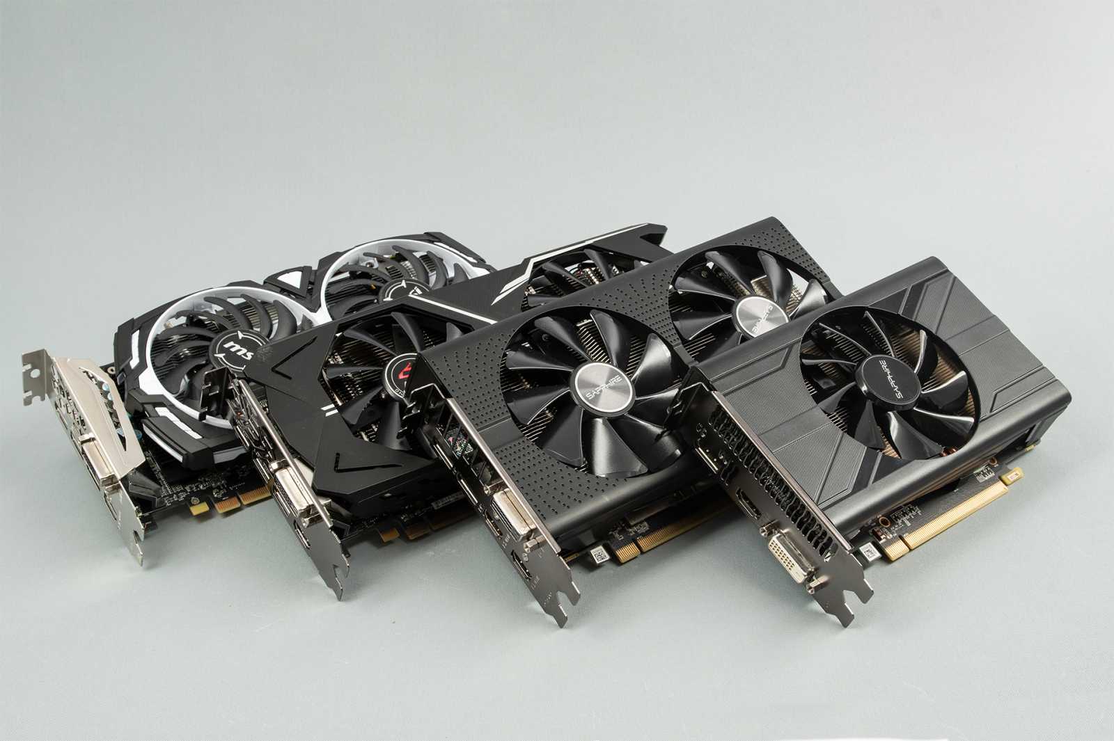 4× Radeon RX 570: OC, undervolting a hlučnost na videu