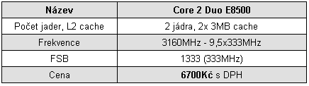 První 45nm dvoujádra na trhu - Core 2 Duo E8200 a E 8400