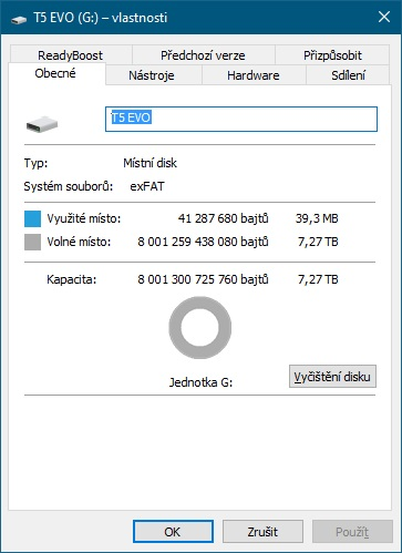 Že u 8TB disku zbyde kvůli file systemu jen 7,3 TB volného snad na tomto webu není třeba vysvětlovat