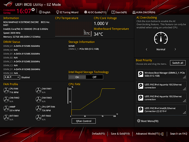 Core i9-10980XE a ASUS Rampage VI Extreme Encore