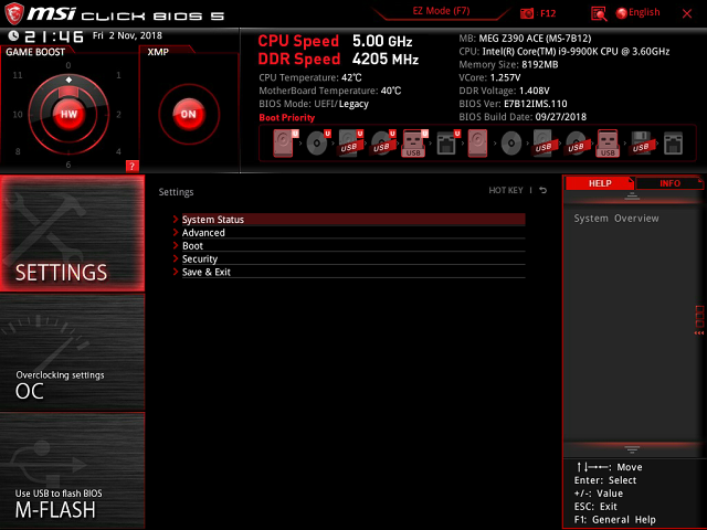 Intel Core i9–9900K a MSI MEG Z390 ACE v testu