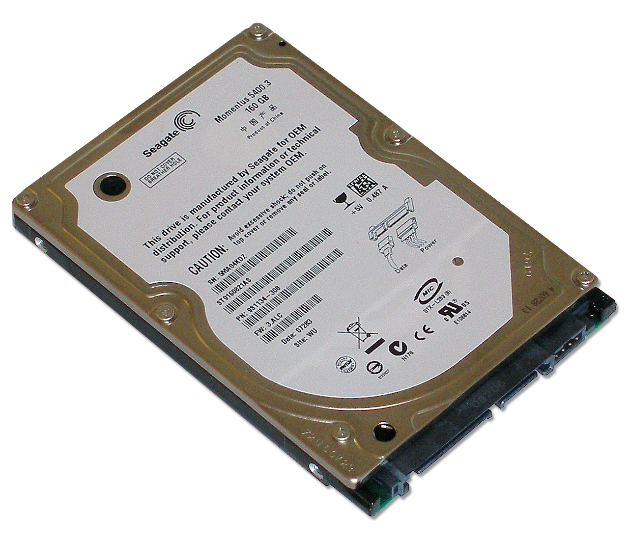  Seagate Momentus 5400.3 160GB (pro zvětšení klikněte)