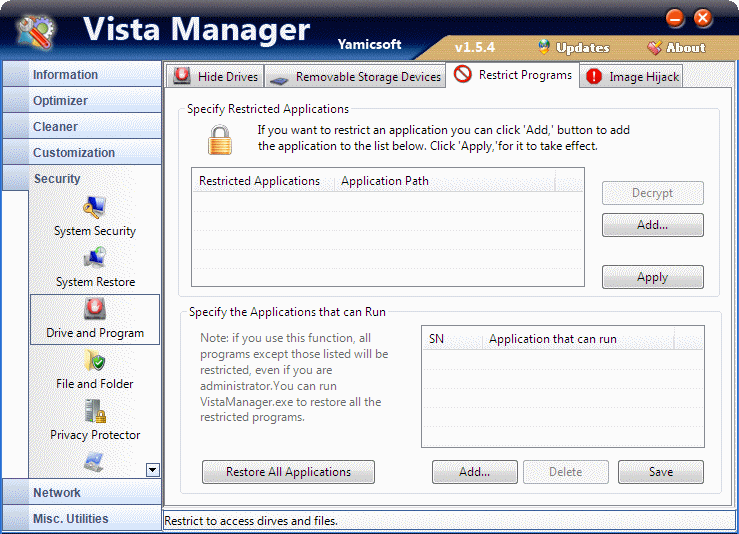 Vista Manager - mocný správce Windows