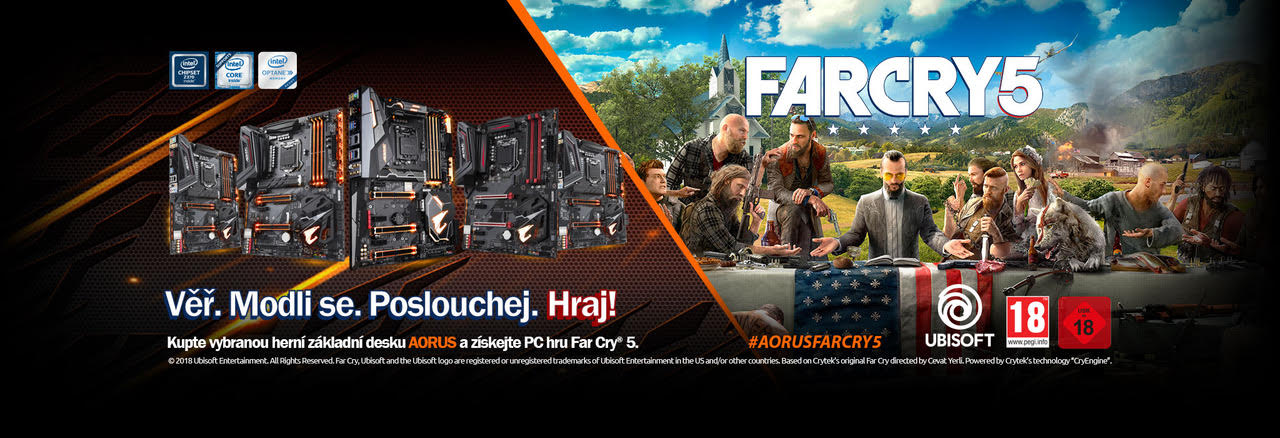 Kupte vybranou základní desku Gigabyte Aurus a získejte zdarma hru Far Cry 5