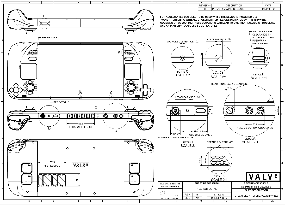 Valve sdílelo nákresy a 3D model Steam Decku, handheld si můžete doma vytisknout