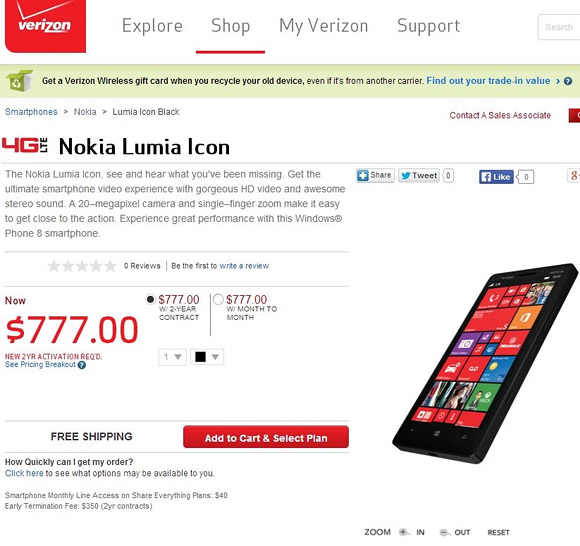 Nová pětipalcová Nokia se jmenuje Lumia 929 Icon