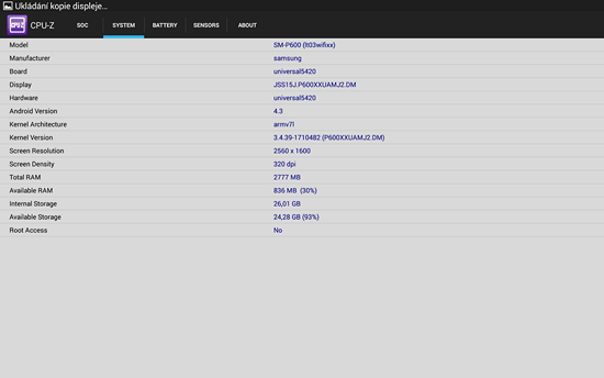 Galaxy Note 10.1 s osmijádrem Samsung Exynos 5 Octa v testu