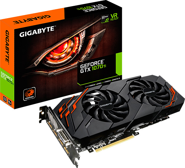 Grafická karta nVidia GeForce GTX 1070 Ti – GIGABYTE GeForce GTX 1070 Ti WINDFORCE 8G