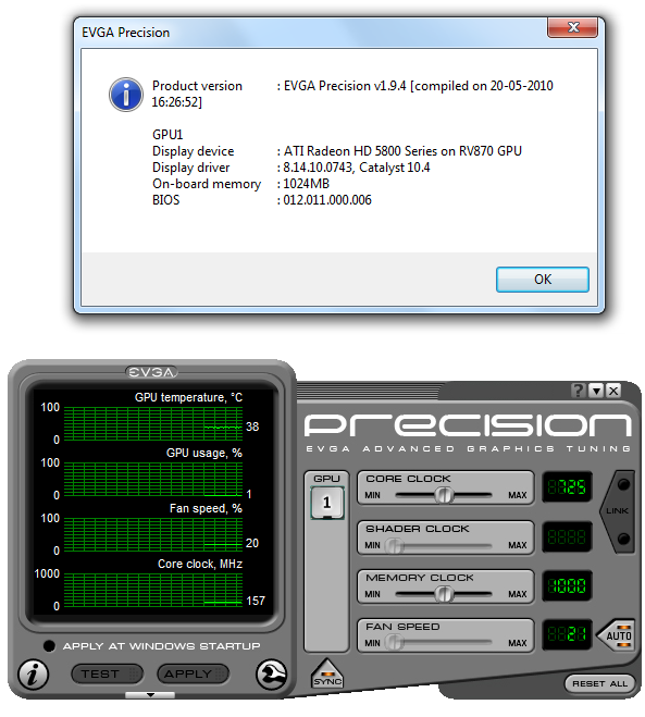 eVGA Precision 1.9.4 - aktuální nástroj pro přetaktování grafik