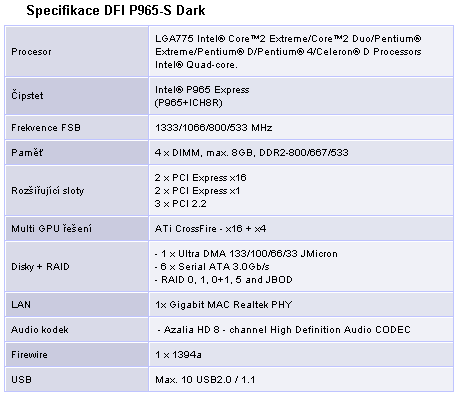 Základovky pro Intel - 2/3 (DFI P965-S Dark, Gigabyte P35-DS4 a MSI P6N SLI Platinum)