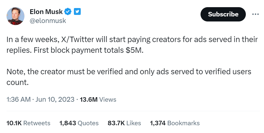 Twitter bude platit ověřeným tvůrcům za reklamy v odpovědích