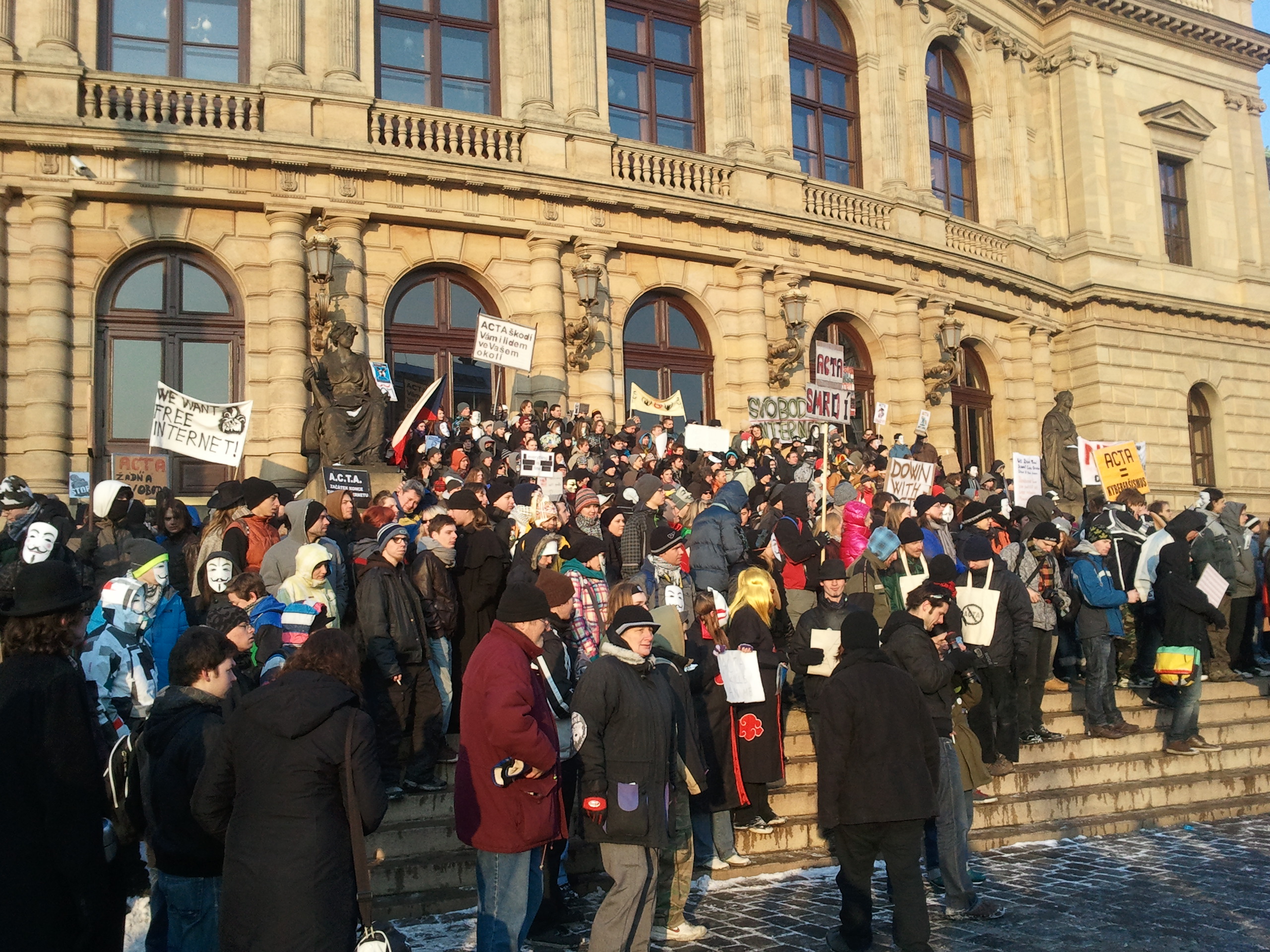 Česko protestovalo proti dohodě ACTA, fotografie z demonstrací