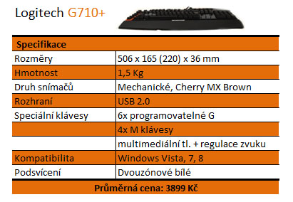 Logitech G710+ – vkusný design s mechanickými spínači