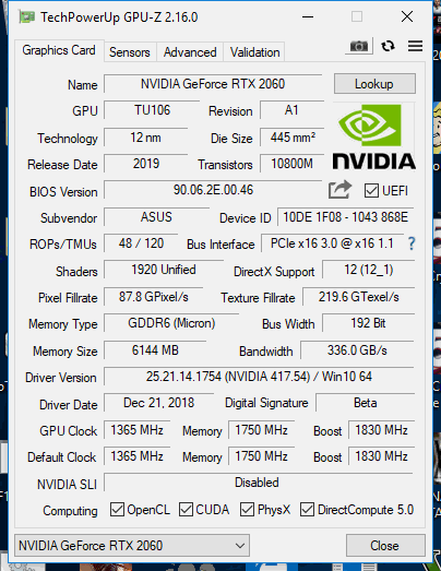 Asus ROG Strix GeForce RTX 2060 O6G Gaming v testu 