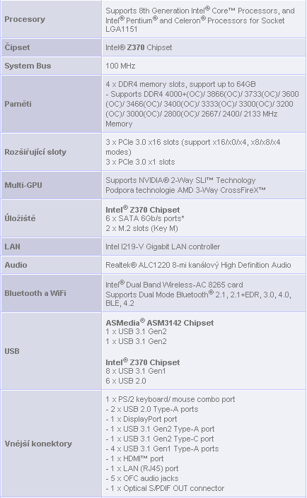 MSI Z370 Gaming Pro Carbon AC – Herní deska pro Coffee Lake