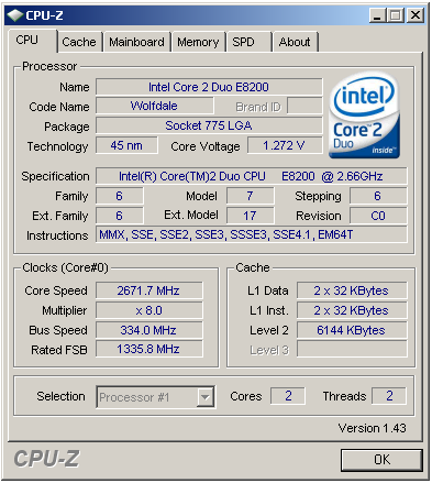 První 45nm dvoujádra na trhu - Core 2 Duo E8200 a E 8400