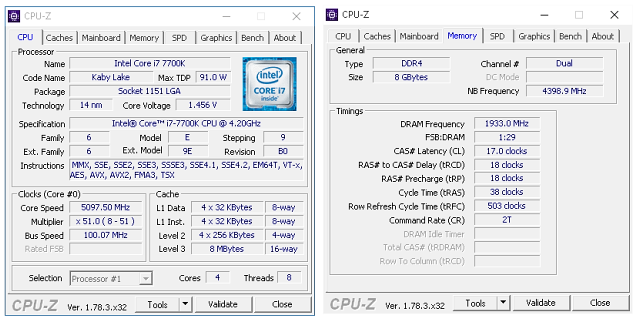 AMD Ryzen 7 1700 proti Core i7-7700K – s takty nadoraz