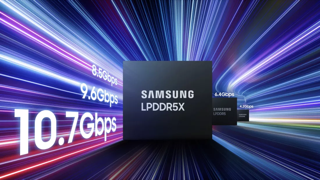 Samsung představil nejrychlejší LPDDR5X DRAM vůbec - až 10.7 Gbps