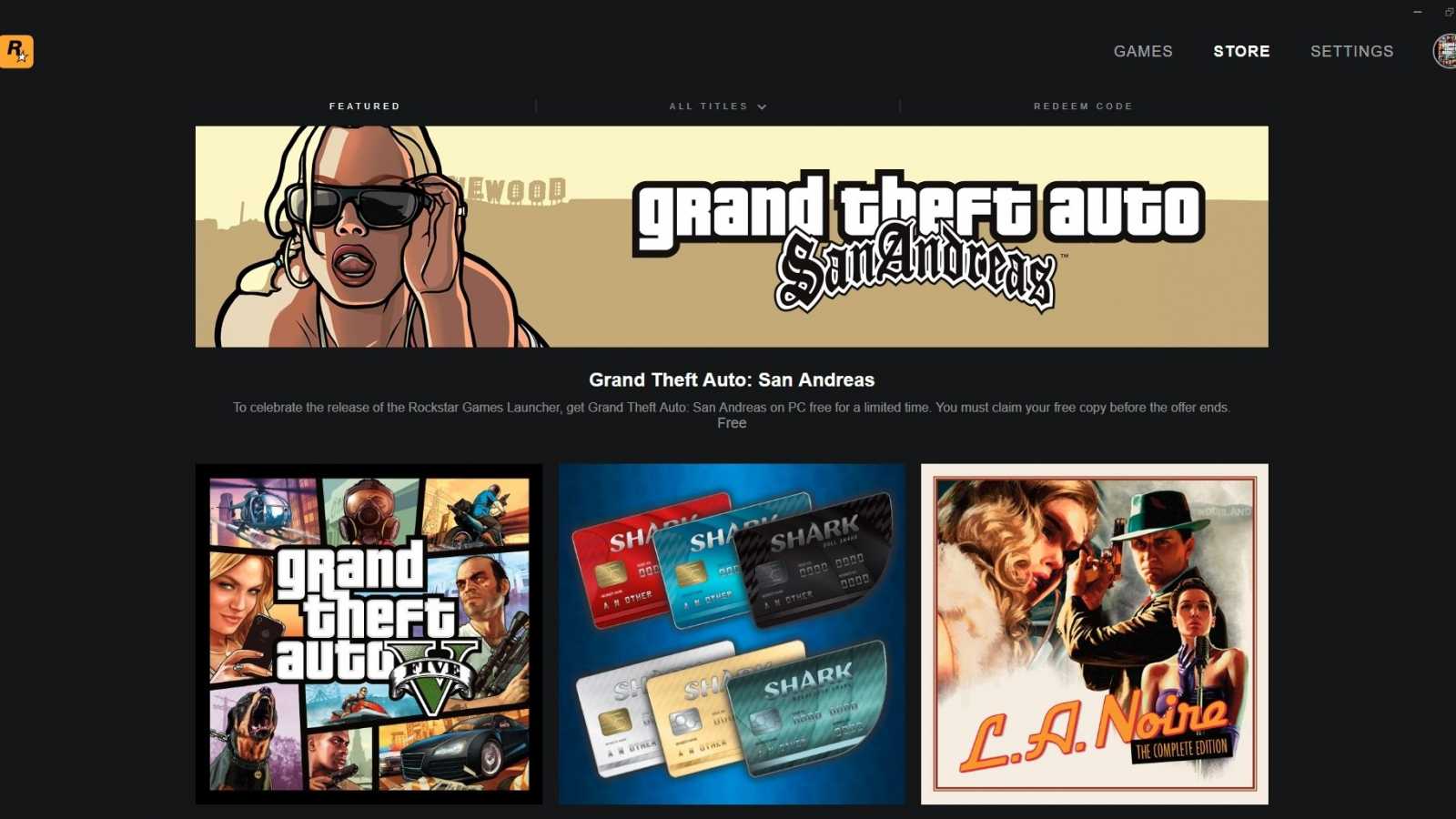 Rockstar příchází s vlastním obchodem, rozdává GTA: San Andreas zdarma 