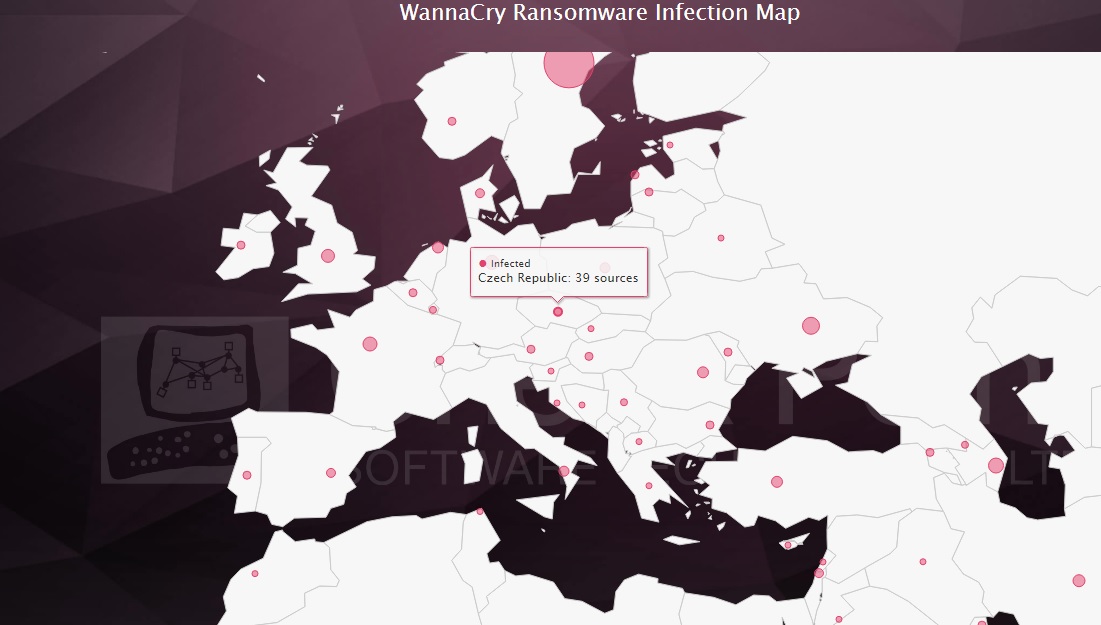 Podívejte se: živá mapa ransomwarové infekce WannaCry 