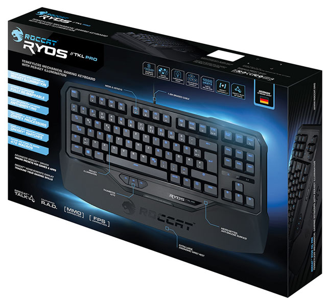 ROCCAT Ryos TKL Pro: mechanická herní klávesnice se spínači Cherry MX, 2MB pamětí a dvěma procesory