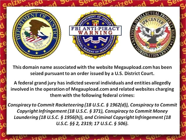 "MegaUpload FBI-Banner" by FBI Anti-Piracy - http://usdoj.s3-website-us-east-1.amazonaws.com/banner.jpg +http://megaupload.com.s3-website-us-east-1.amazonaws.com/banner.jpg + http://usdoj.s3-external-1.amazonaws.com/banner.jpg +http://www.megaupload.com/banner.jpg. Licensed under Public Domain via Wikimedia Commons.