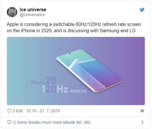 iPhone 12 dostane displej se 120Hz obnovovací frekvencí