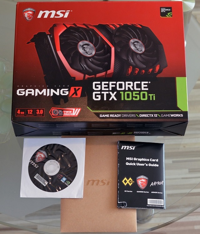 MSI GTX 1050Ti Gaming X 4G balení