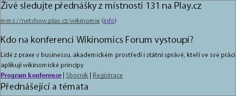 Sledujte přímý přenos z konference Wikinomics Forum 2010 [video]