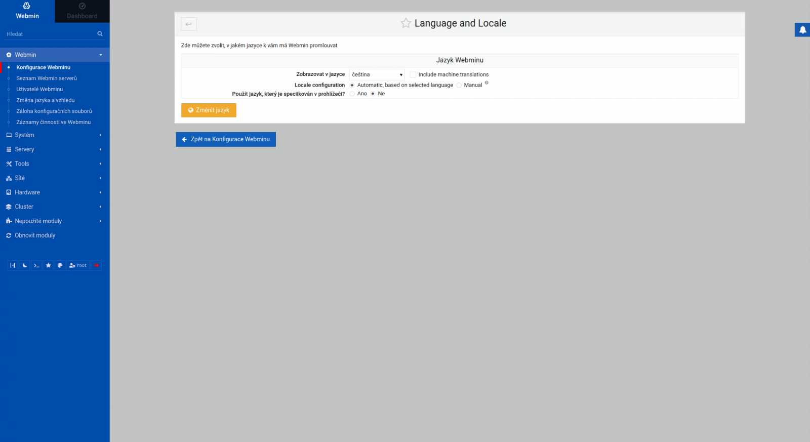 Domácí server: Ovládáme linuxový server z webového prohlížeče