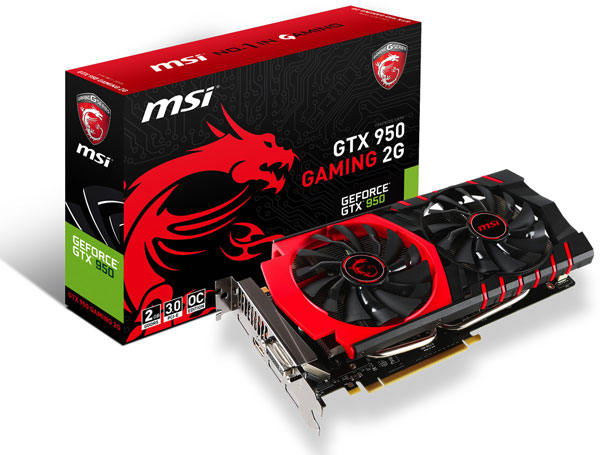 Grafická karta MSI GTX 950 GAMING 2G