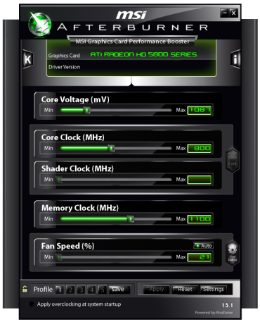 MSI Afterburner 1.5.1 - eso pro přetaktování